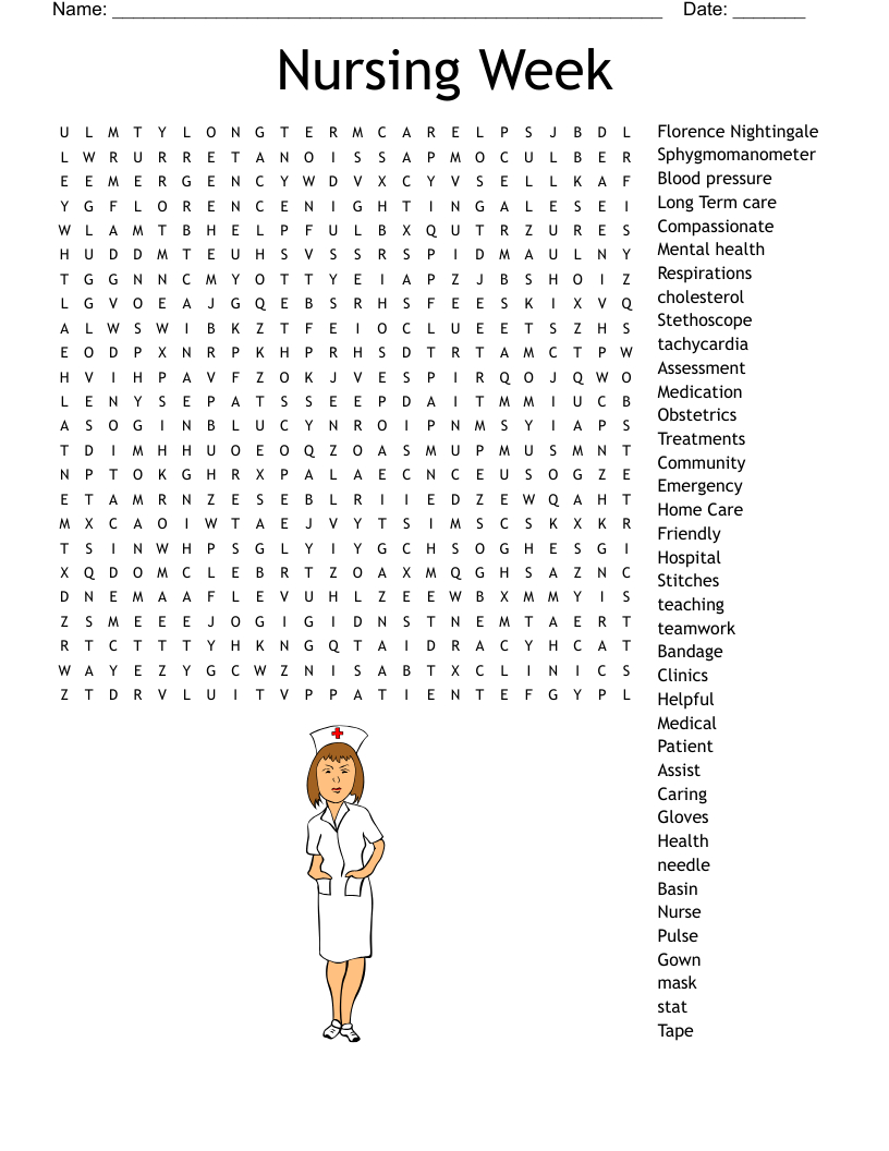 Nursing Week Word Search - Wordmint pertaining to Nursing Word Search Printable