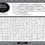 October Puzzle Newsletter: "The Raven" Word Search Regarding Free Printable Word Search Puzzles The Raven