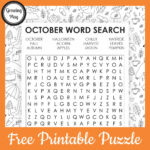 October Word Search Free Printable   Growing Play With Regard To Free Printable Word Search October