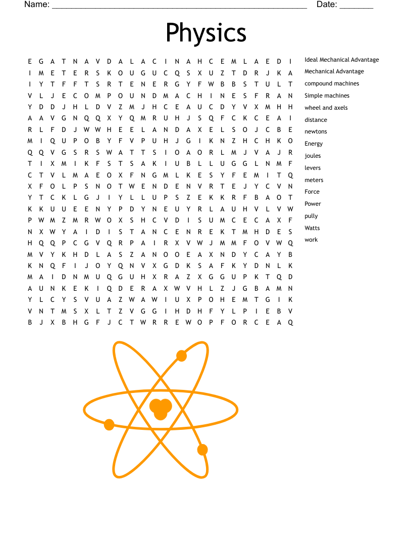 Physics Word Search - Wordmint for Free Printable Word Search Puzzles Physics 1