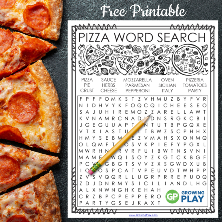 Free Printable Word Search Puzzles Pizza