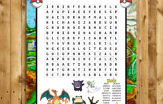 Pokemon Inspired Word Search Game, Word Find Game, Pokemon Party inside Word Search Pokemon Printable
