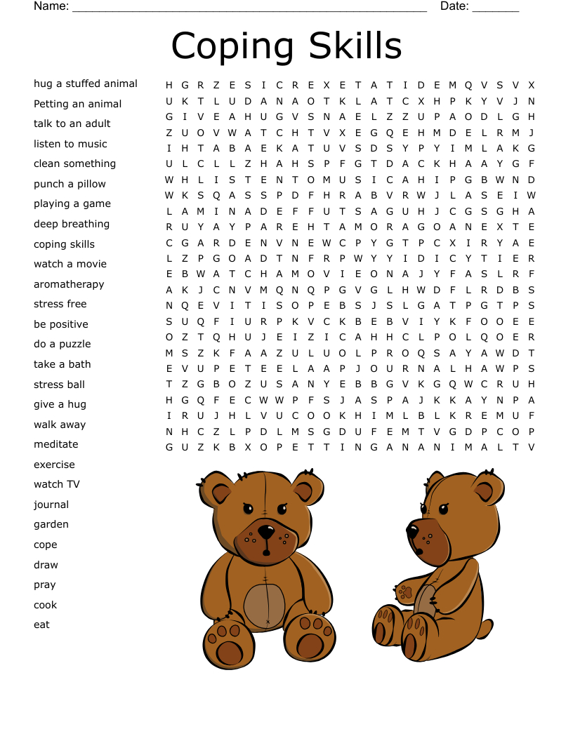 Positive Coping Skills Word Search - Wordmint within Printable Word Search Coping Skills