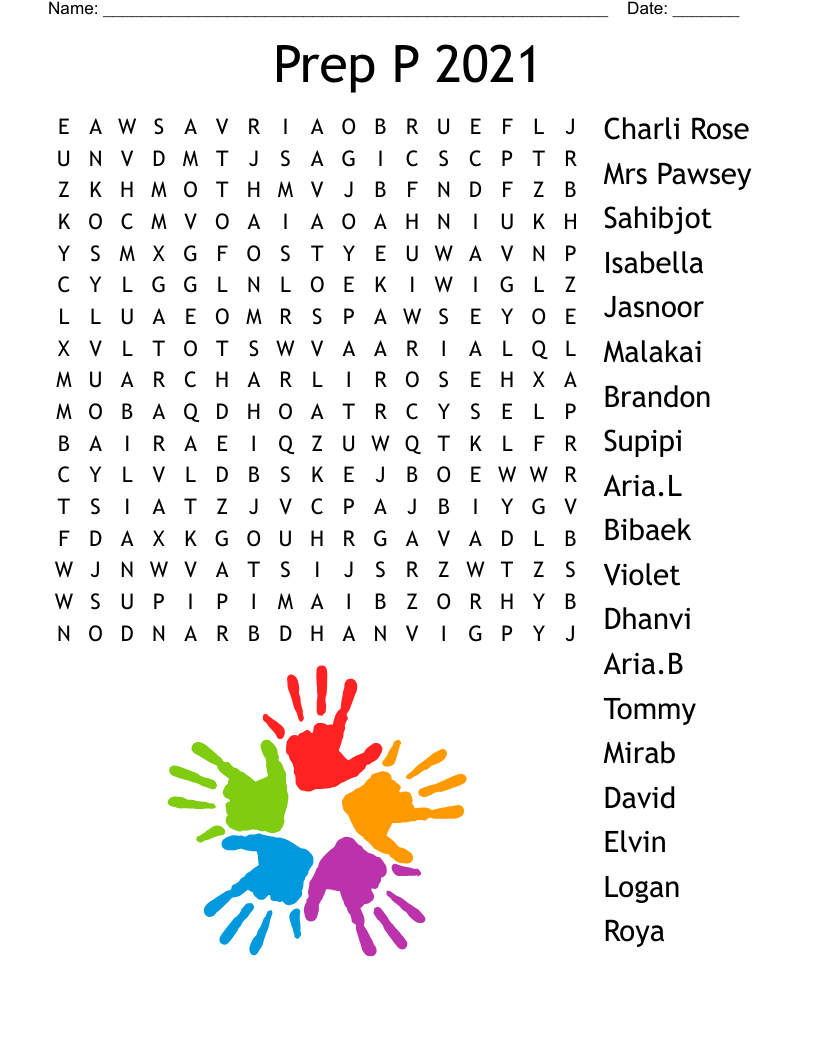 Prep P 2021 Word Search - Wordmint for Printable Word Search Puzzles 2021
