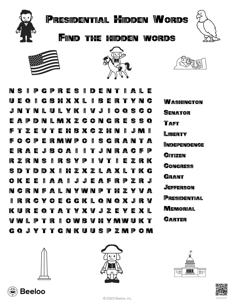 Presidents&amp;#039; Day-Themed Word Searches • Beeloo Printable Crafts And with regard to Free Printable Presidents Day Word Search