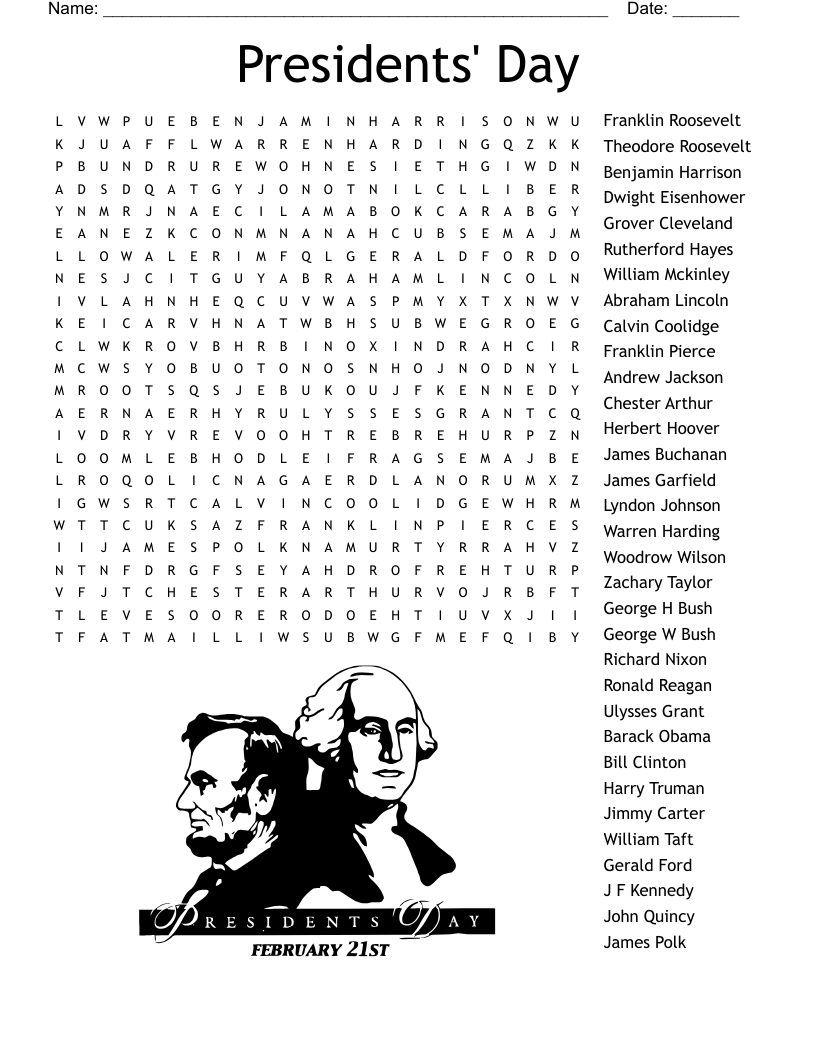 Presidents&amp;#039; Day Word Search - Wordmint with Free Printable Presidents Day Word Search