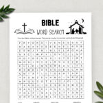 Printable Bible Word Search, Word Search Game, Fun Christian Youth Group  Game, Sunday School, Church Study Activity For Kids And Adults For Printable Christian Word Search