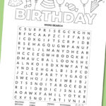 Printable Birthday Word Search   Chevron Lemon In Printable Word Search Birthday