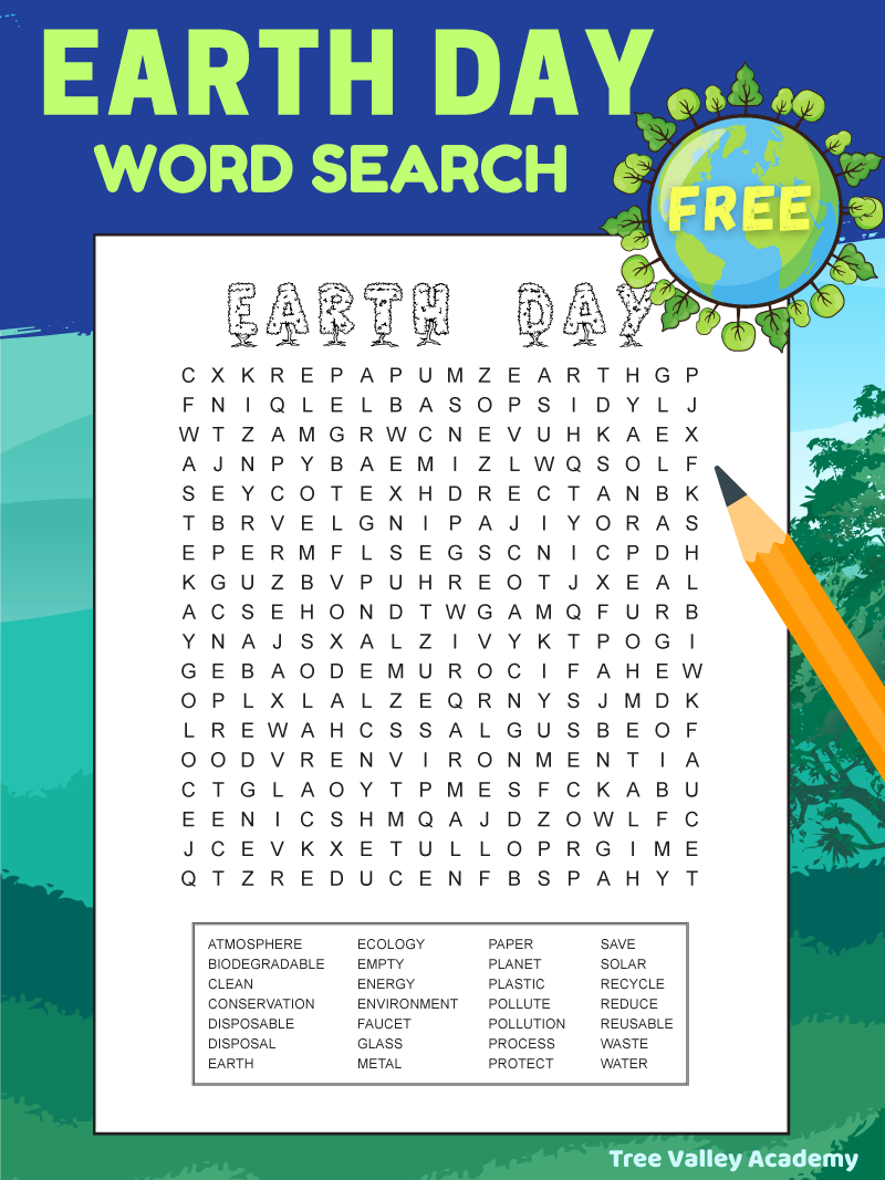 Printable Earth Day Word Search For 6Th Graders &amp;amp; Older regarding Printable Word Search For Grade 6