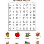 Printable Fall Word Search Puzzles (Autumn Word Search) – Free Within Printable Children&#039;s Word Search Uk Free