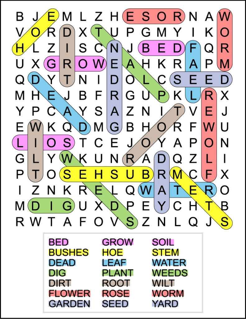 Printable Gardening Word Search For Kids - Tree Valley Academy with Free Printable Word Search Puzzles Gardening