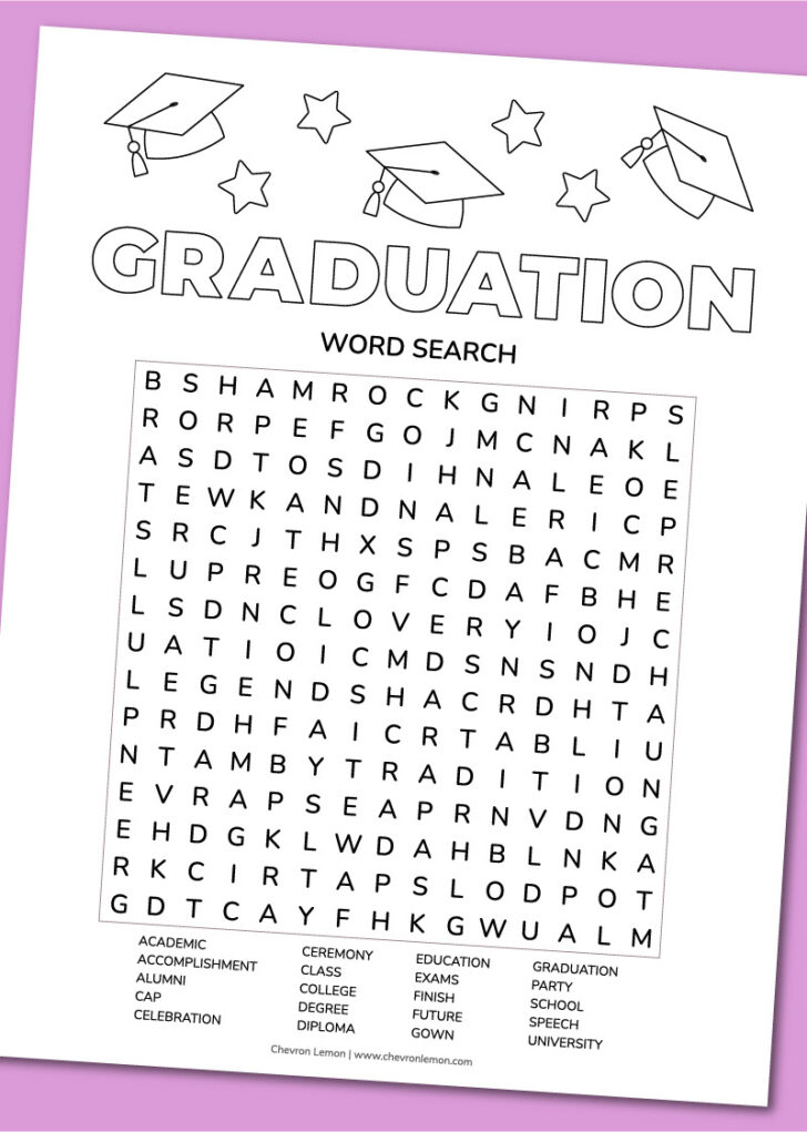 Graduation Word Search Free Printable