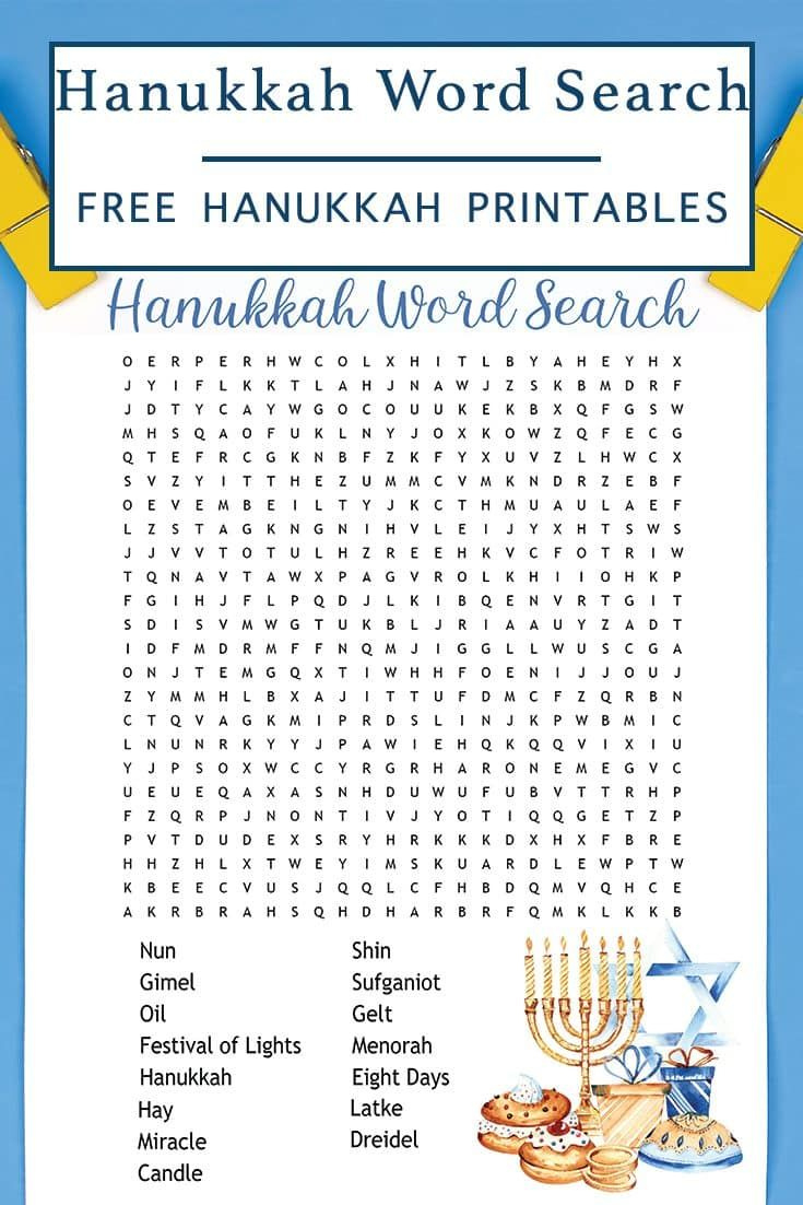 Printable Hanukkah Word Search - Everyday Party Magazine within Printable Hanukkah Word Search