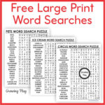 Printable Large Print Word Search Puzzles Free   Growing Play In Free Printable Giant Large Print Word Search