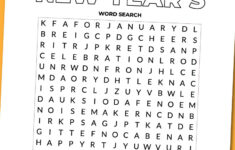 Printable New Year'S Word Search - Chevron Lemon for Printable Word Search New Year