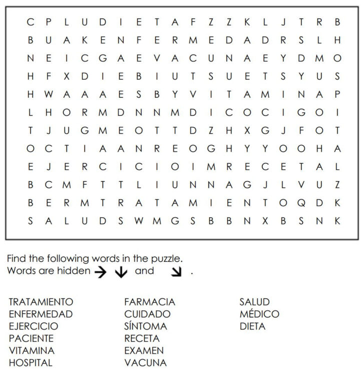 Spanish Word Searches Printable