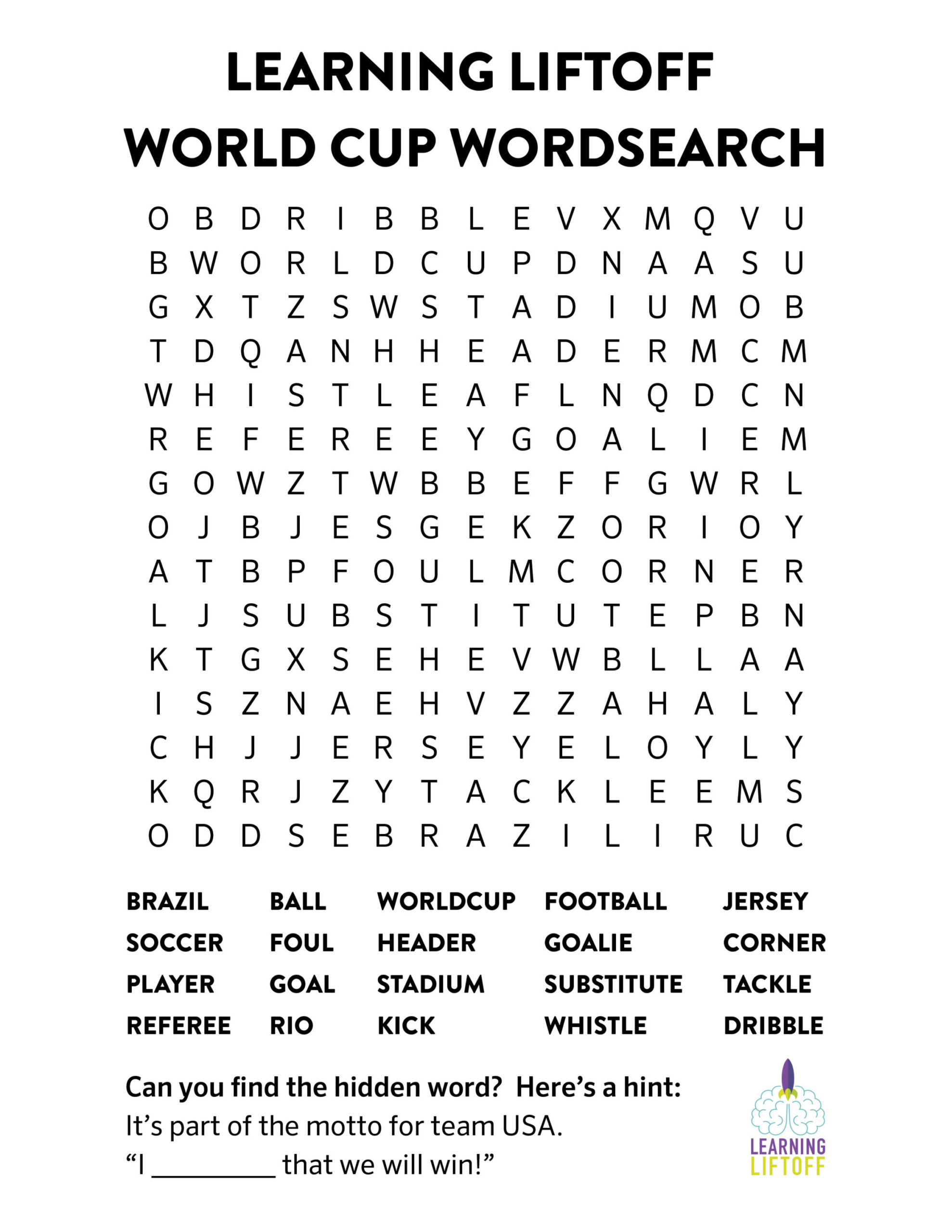 Printable World Cup Word Search - Learning Liftoff regarding Free Printable Word Search Soccer
