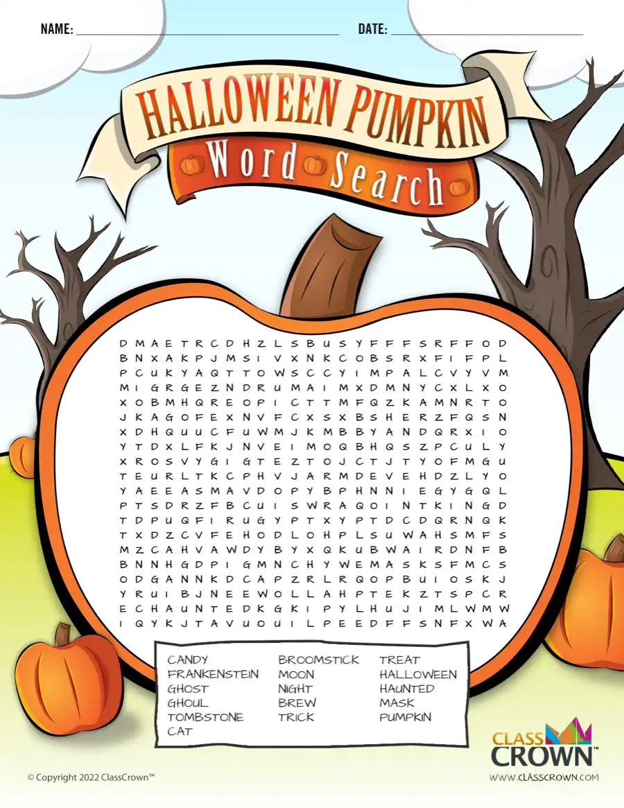 Pumpkin Word Search - Puzzles | Classcrown pertaining to Pumpkin Word Search Free Printable