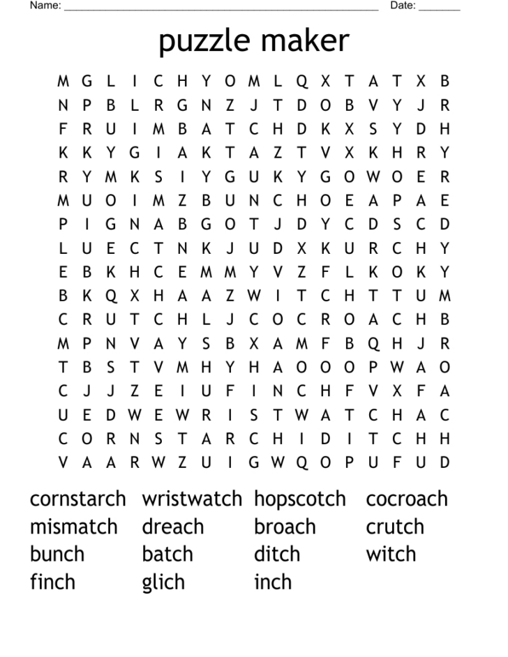 Word Search Generator Printable Word Search Generator Printable