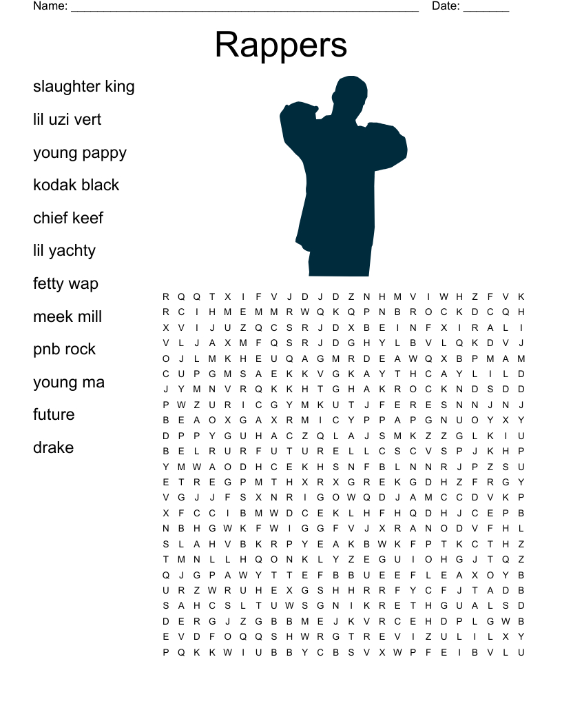 Rappers Word Search - Wordmint inside Free Printable Word Search Puzzles Hip Hop Artists