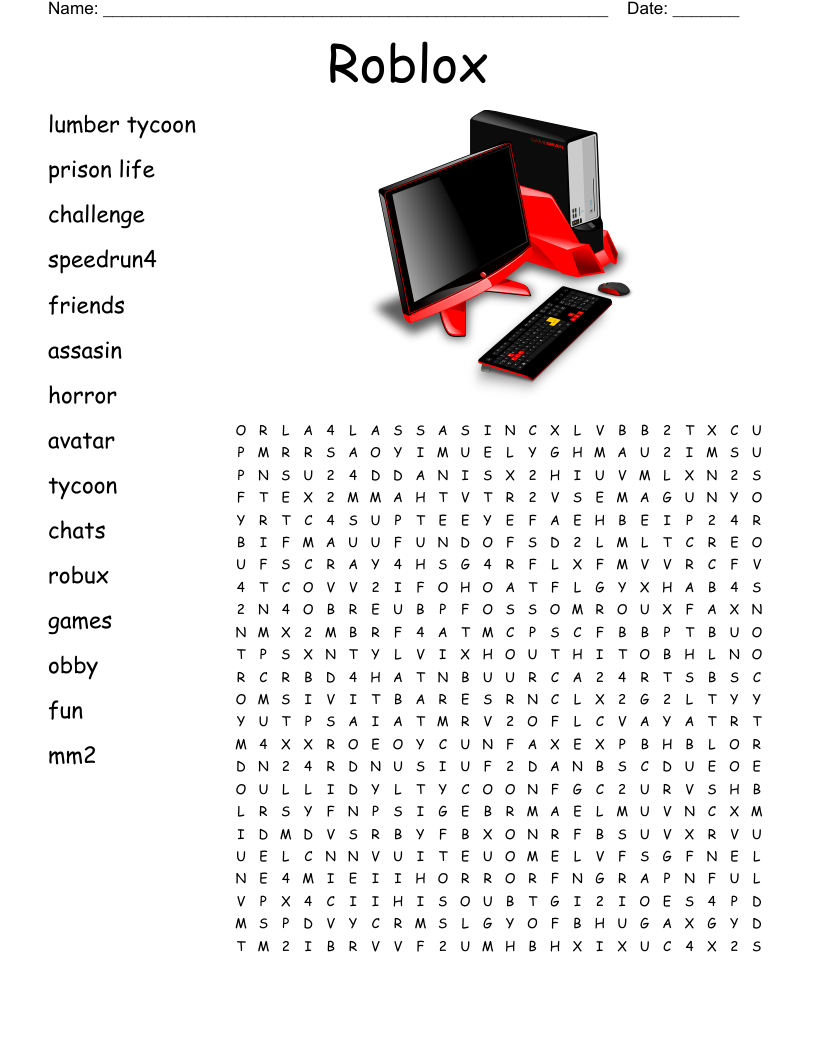 Roblox Word Search - Wordmint with regard to Roblox Word Search Printable