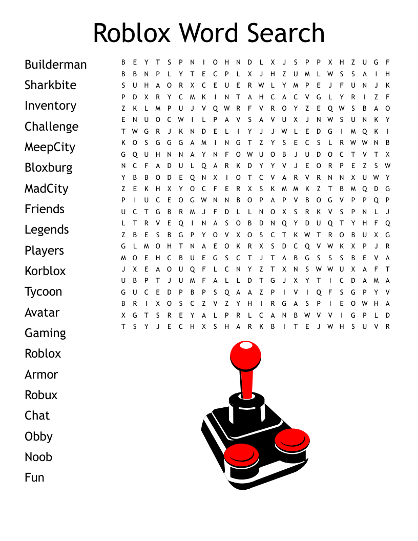 Roblox Word Search - Wordmint within Roblox Word Search Printable