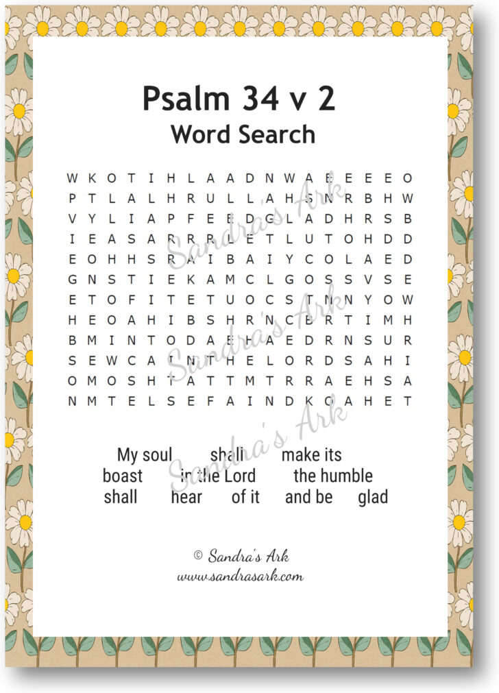 Psalm 23 Word Search Free Printable