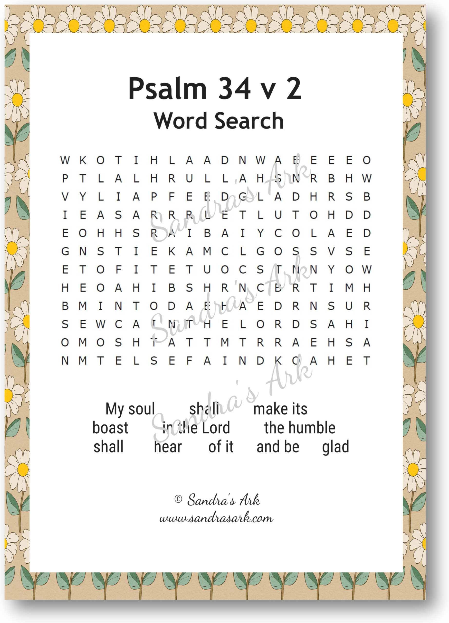 Sandra&amp;#039;S Ark: Psalm 34 V 1-4 Free Word Search Puzzles - Coffee in Psalm 23 Word Search Free Printable