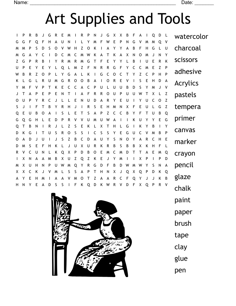 School Supplies Word Search - Wordmint intended for Free Printable Word Search Puzzles Tools