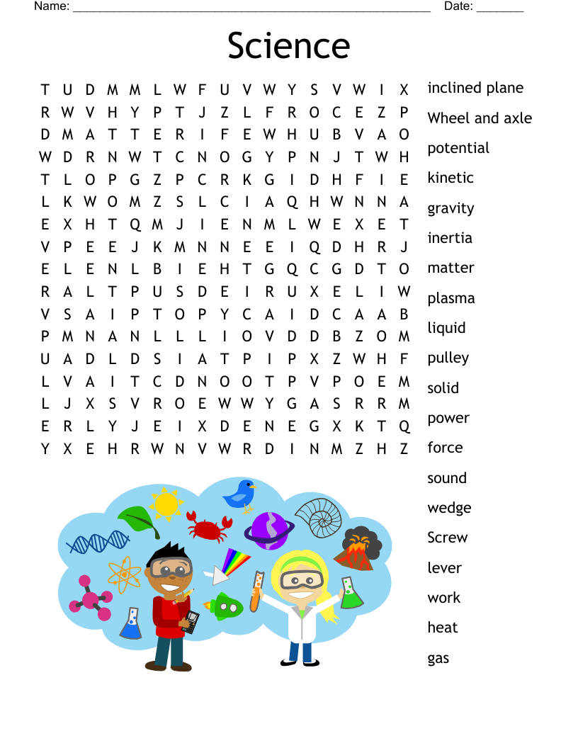 Science Word Search - Wordmint with Word Search Science Printable