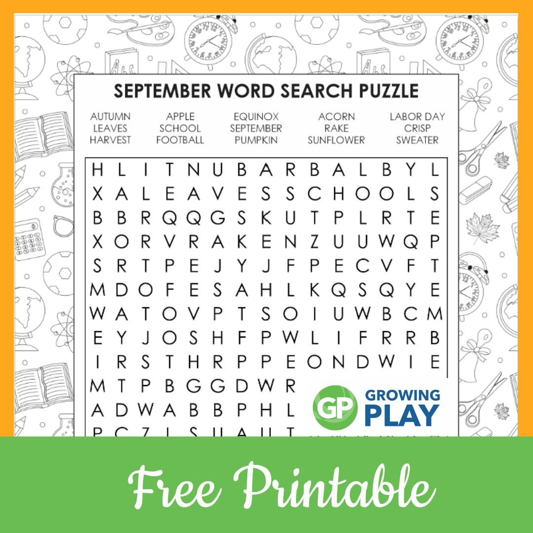 September Word Search Free Printable - Growing Play for Free Printable Word Search September