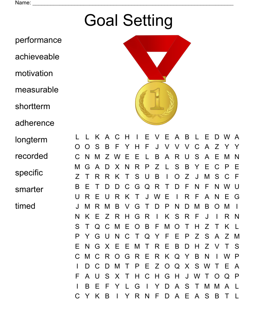 Setting Goals Word Search - Wordmint with regard to Printable Word Search About Goals