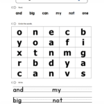 Sight Words Practice Word Search: And, Big, Can, Why, Not, One | A In Printable Word Search Sight Words
