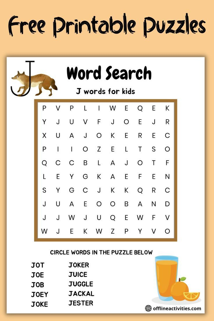 Simple Word Search Puzzles For Kids with Simple Word Search Puzzles Printable