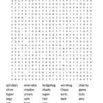 Sonic Word Search   Wordmint Within Sonic Word Search Printable