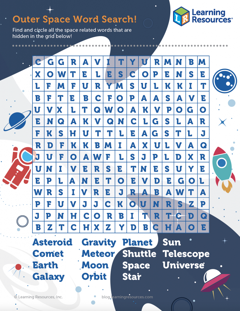 Space Word Search Printable: Fun Stem Activity with Printable Word Search Astronomy