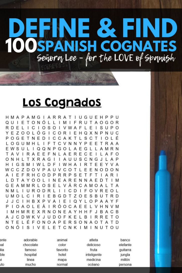 Spanish Word Search Answer Key