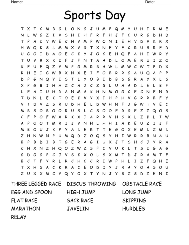 Printable Word Search of the Day