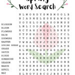 Spring Word Search Puzzle With Answer Sheet| Seasonal Games Intended For Word Search Spring Printable