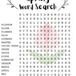 Spring Word Search Puzzle With Answer Sheet| Seasonal Games Within Word Search Printable Spring