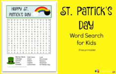 St. Patrick'S Day Word Search For Kids {Free Printable} - Do Play inside St Patrick&amp;#039;s Day Free Printable Word Search