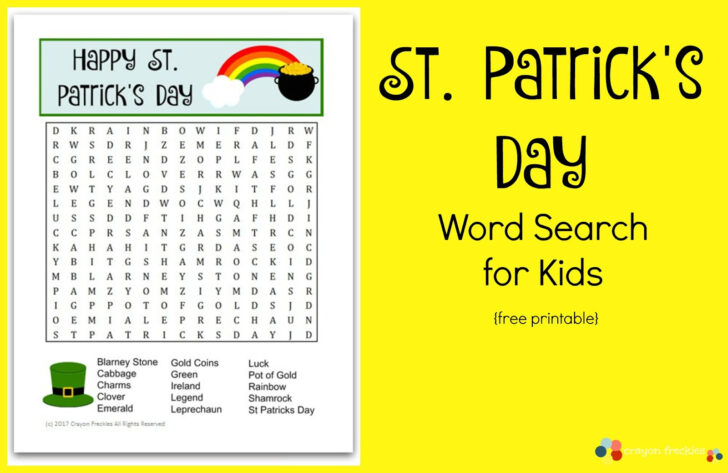 St Patrick’s Day Free Printable Word Search