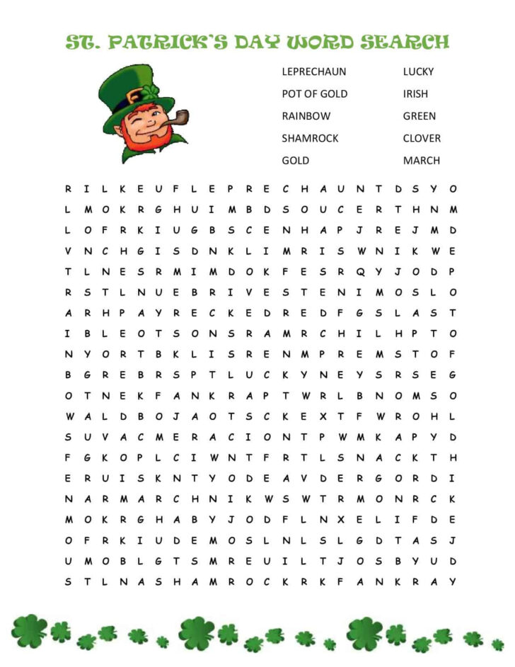 St Patricks Day Word Search Free Printable St Patricks Day Word Search Free Printable