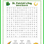 St. Patrick'S Day Word Search Free Printable Worksheet In Printable St Patrick'S Day Word Search