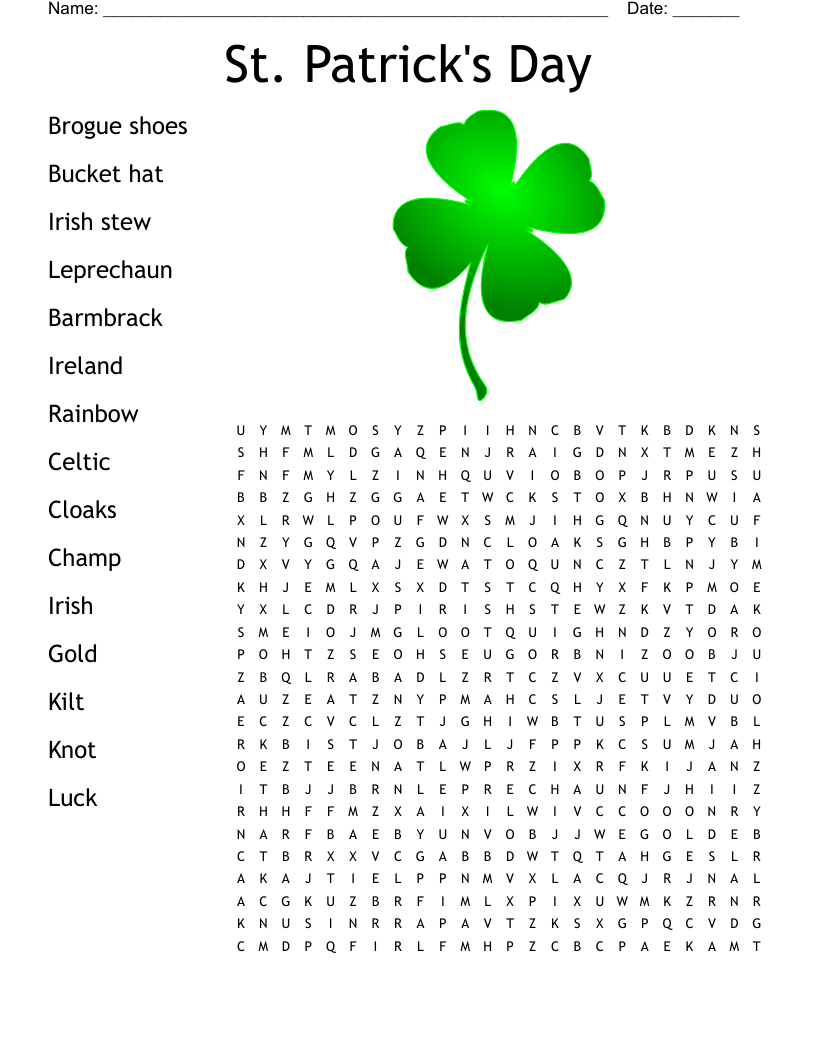St. Patrick&amp;#039;S Day Word Search - Wordmint within Printable Word Search St Patrick&amp;amp;#039;s Day
