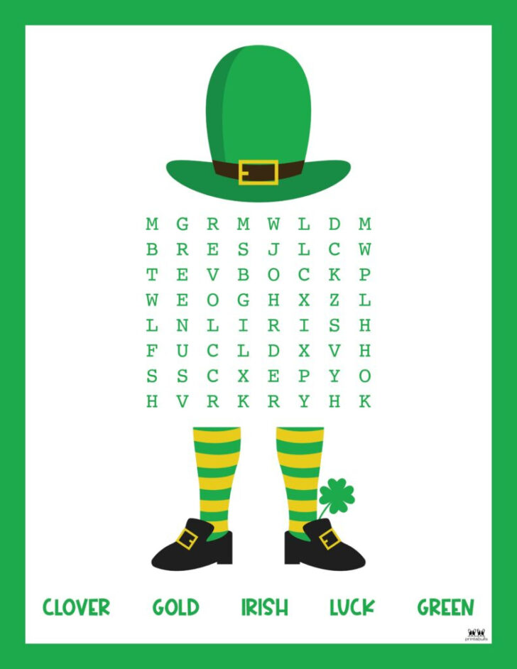 St Patrick’s Day Word Search Printable