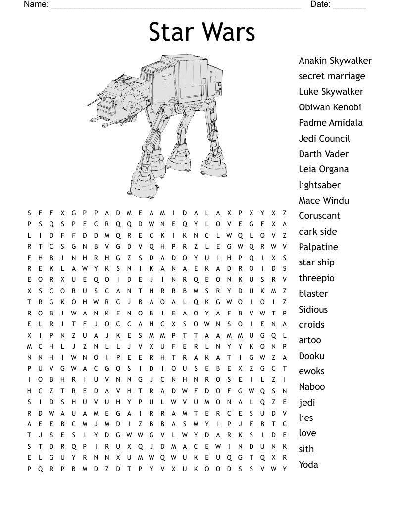 Star Wars Word Search - Wordmint for Star Wars Word Search Free Printable