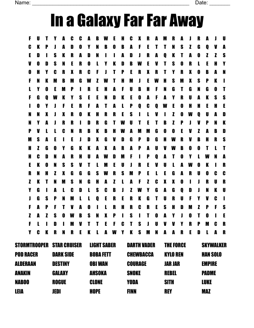 Star Wars Word Search - Wordmint regarding Star Wars Printable Word Search