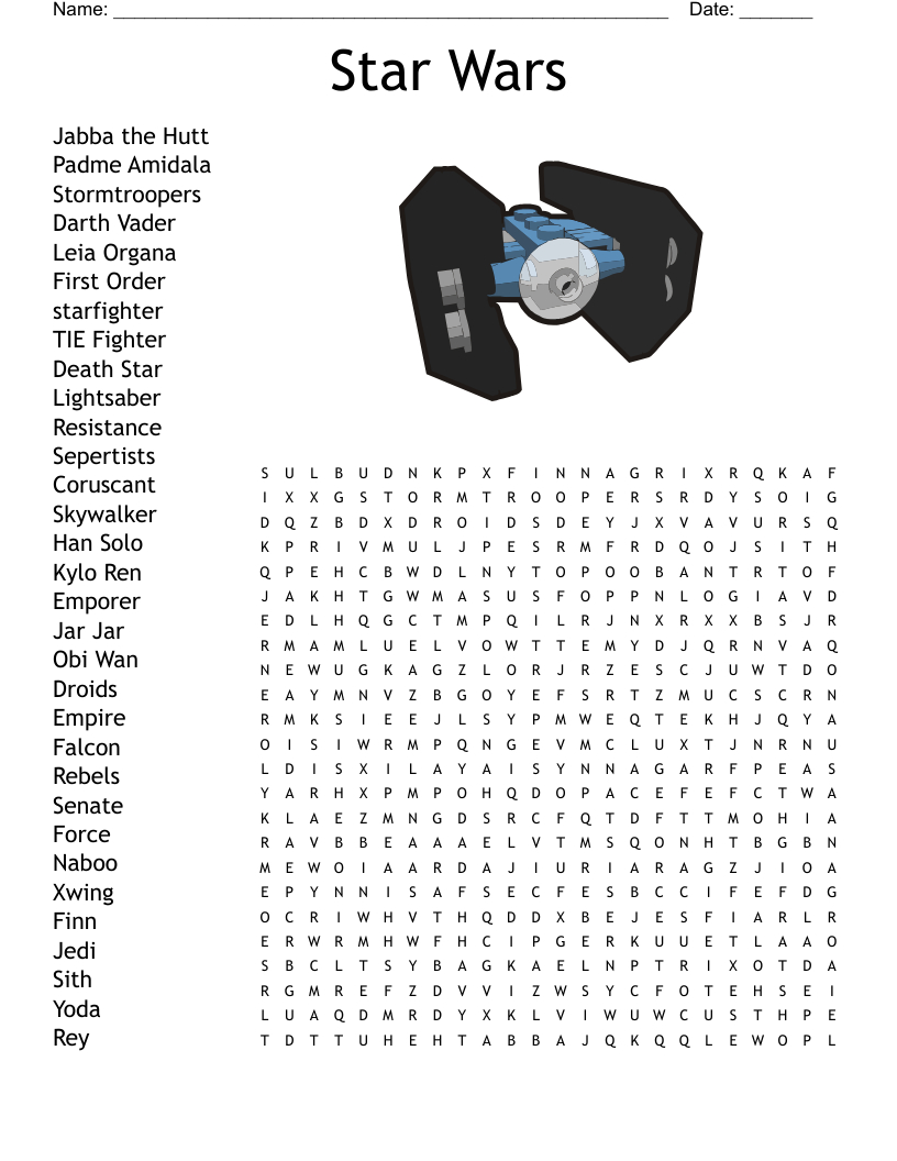 Star Wars Word Search - Wordmint with Star Wars Printable Word Search