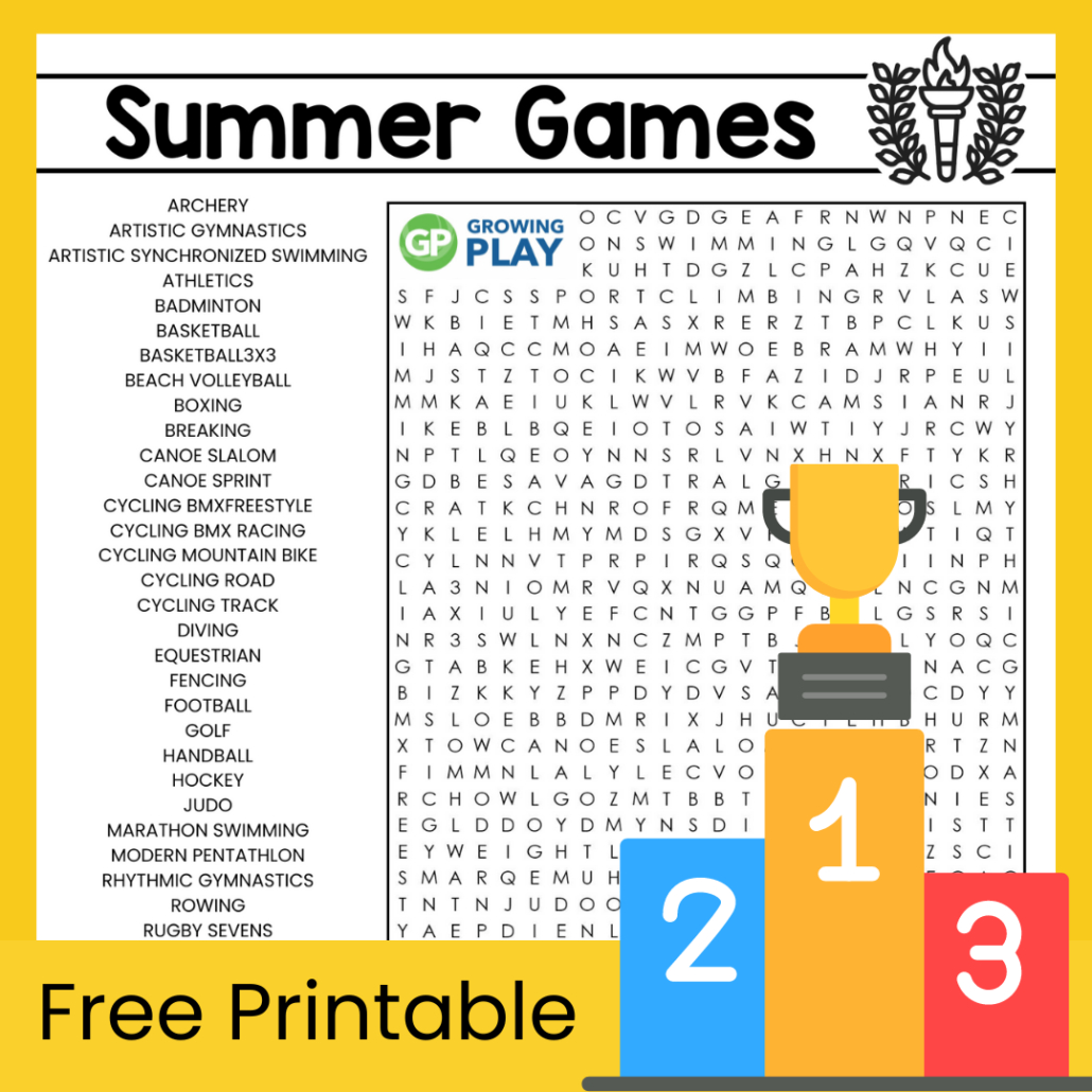 Summer Olympic Word Search Free Printable - Growing Play in Free Printable 2024 Word Search